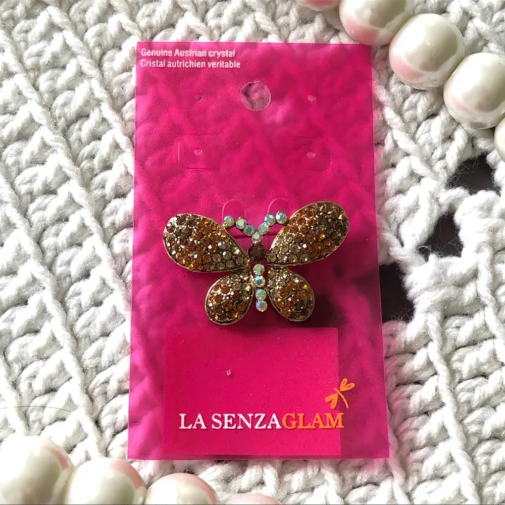 La SSENZA| NWT Y2K Butterfly Brooch